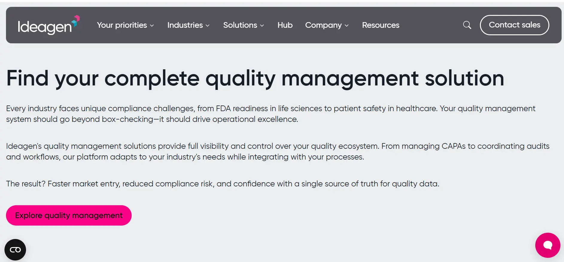 Ideagen Q-PULSE screenshot