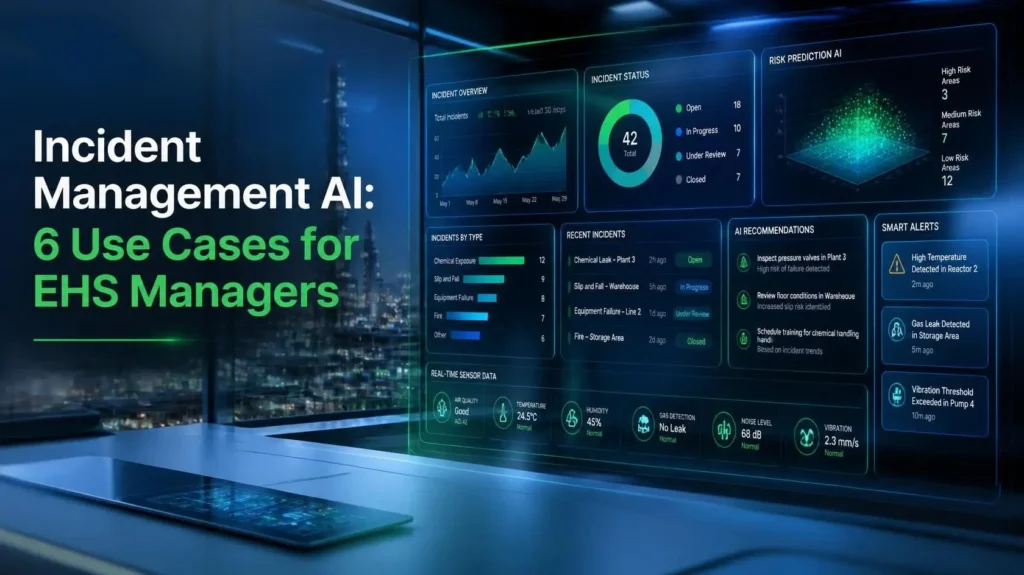 Incident management AI — six use cases mapped to the EHS incident lifecycle
