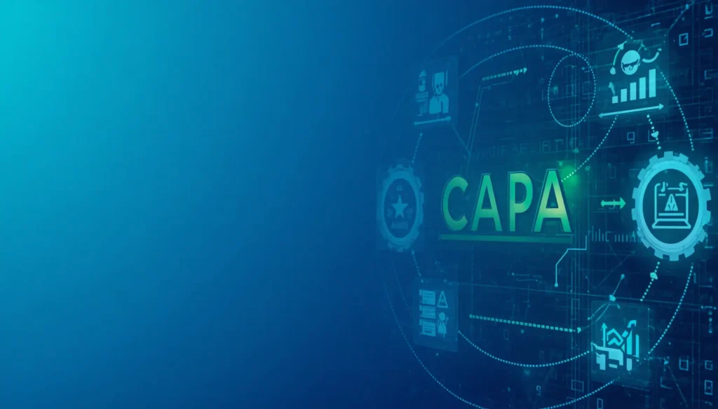 CAPA management lifecycle diagram from trigger to closure